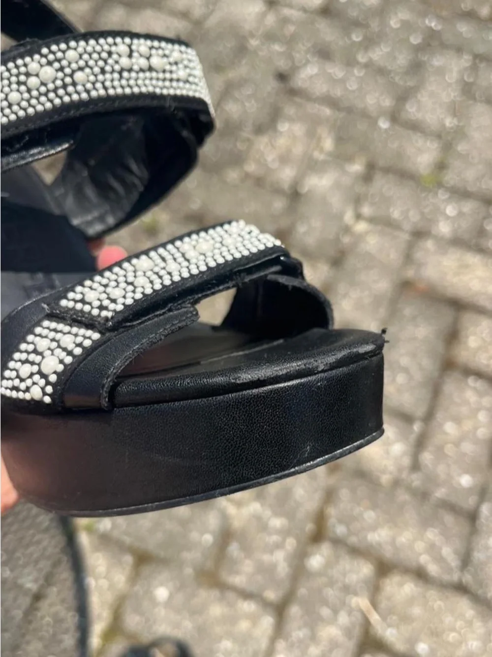Karl Lagerfeld Alessia Faux Pearl Platform Sandal